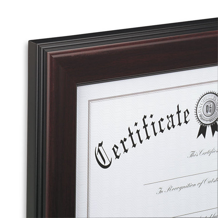 Rosewood Document Frame, Wall-Mount, Plastic, 8.5 x 11