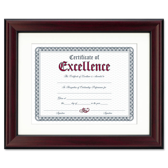Rosewood Document Frame, Wall-Mount, Plastic, 11 x 14, 8.5 x 11