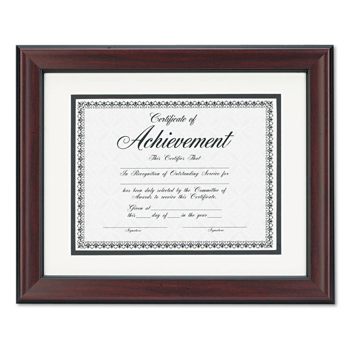 Rosewood Document Frame, Wall-Mount, Plastic, 11 x 14, 8.5 x 11