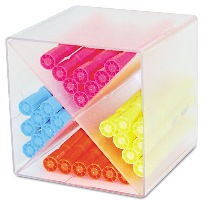 Stackable Cube Organizer, X Divider, 6 x 7 1/8 x 6, Clear