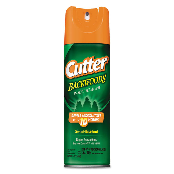 Cutter Backwoods Insect Repellent Spray, 6 oz Aerosol, 12/CT