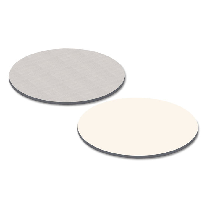 Reversible Laminate Table Top, Round, 35 3/8w x 35 3/8d, White/Gray