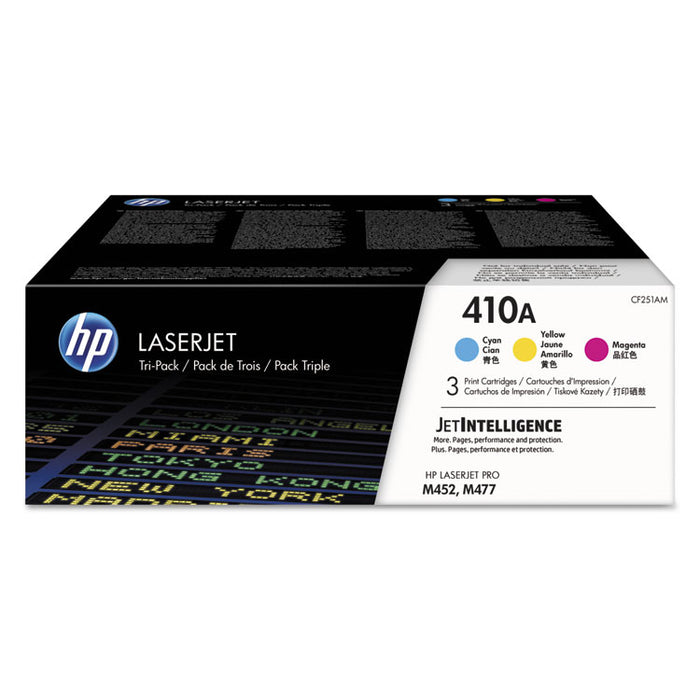 HP 410A (CF251A-M) 3-pack Cyan/Magenta/Yellow Original LaserJet Toner Cartridges