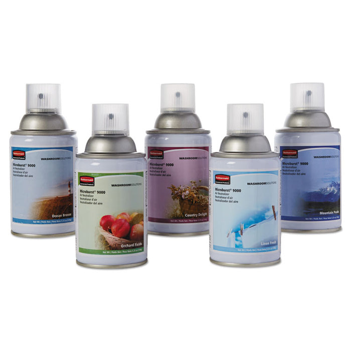 TC Microburst 9000 Air Freshener Refill, Variety Pack, 5.25 oz Aerosol Spray, 5/Carton