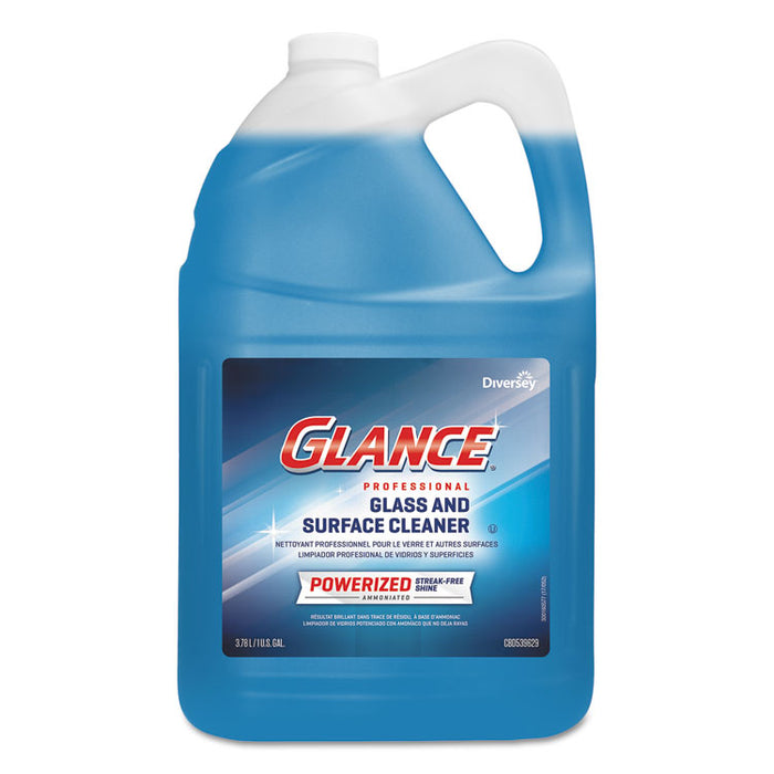 Glance Powerized Glass and Surface Cleaner, 1 gal, 4/Carton