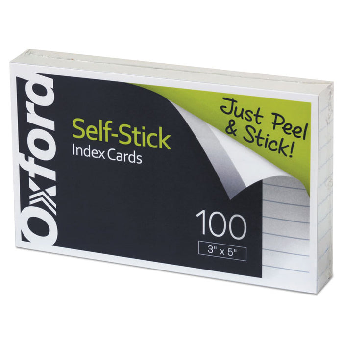 Self-Stick Index Cards, 3 x 5, White, 100/Pack