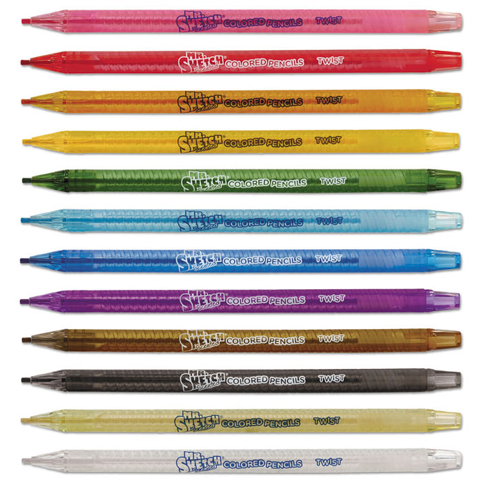 Scented Twistable Colored Pencils, Assorted Lead/Barrel Colors, 12/Pack