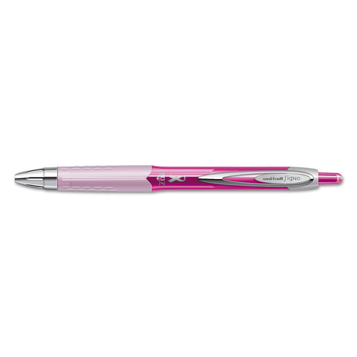 207 Office Pack Gel Pen, Retractable, Medium 0.7 mm, Black Ink, Pink Barrel, 36/Pack