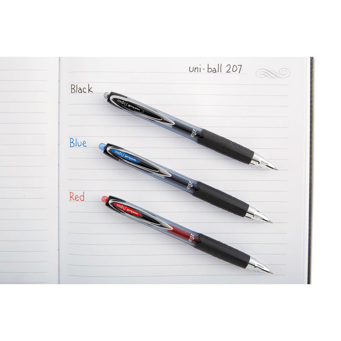 207 Office Pack Gel Pen, Retractable, Medium 0.7 mm, Black Ink, Pink Barrel, 36/Pack