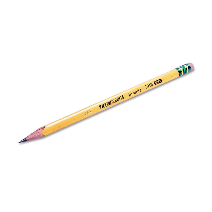 Tri-Write Triangular Pencil, HB (#2), Black Lead, Yellow Barrel, Dozen