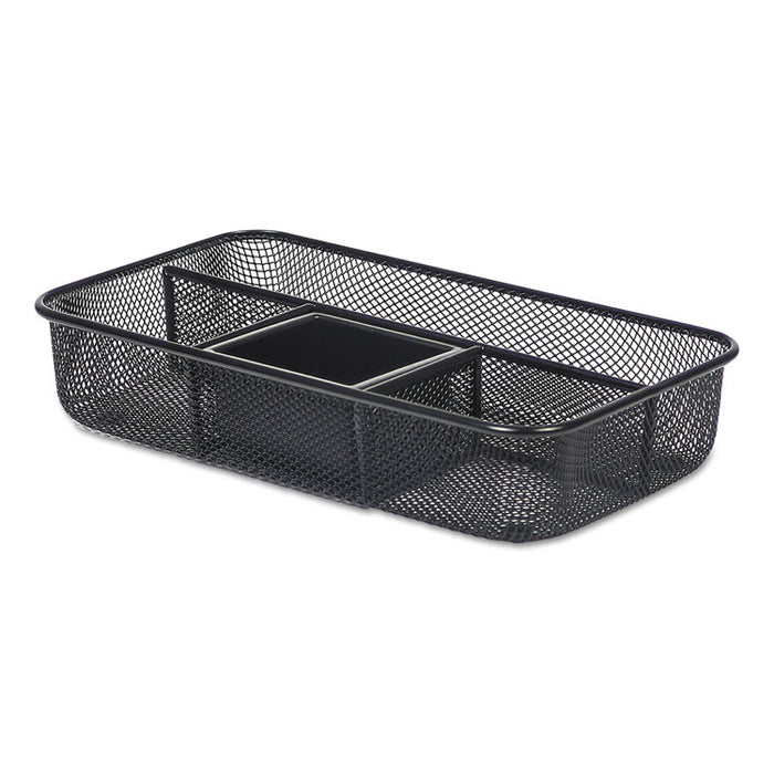 Metal Mesh Organizer Tray, 10 5/8 x 6 x 2, Black