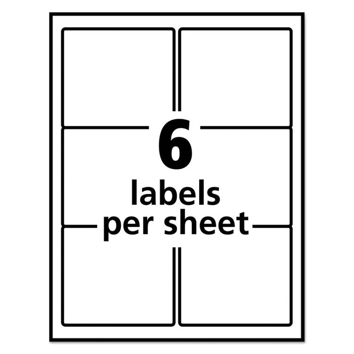 Vibrant Laser Color-Print Labels w/ Sure Feed, 3 x 3 3/4, White, 150/PK