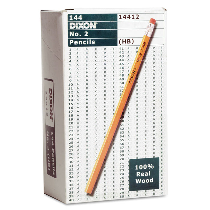 No. 2 Pencil, HB (#2), Black Lead, Yellow Barrel, 144/Box
