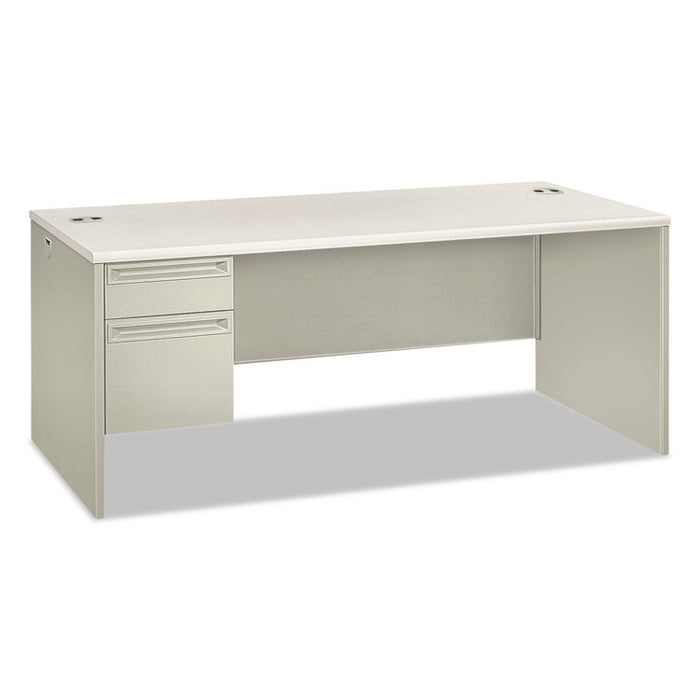 38000 Series Single Pedestal Desk, Left, 72w x 36d x 30h, Silver Mesh/Light Gray