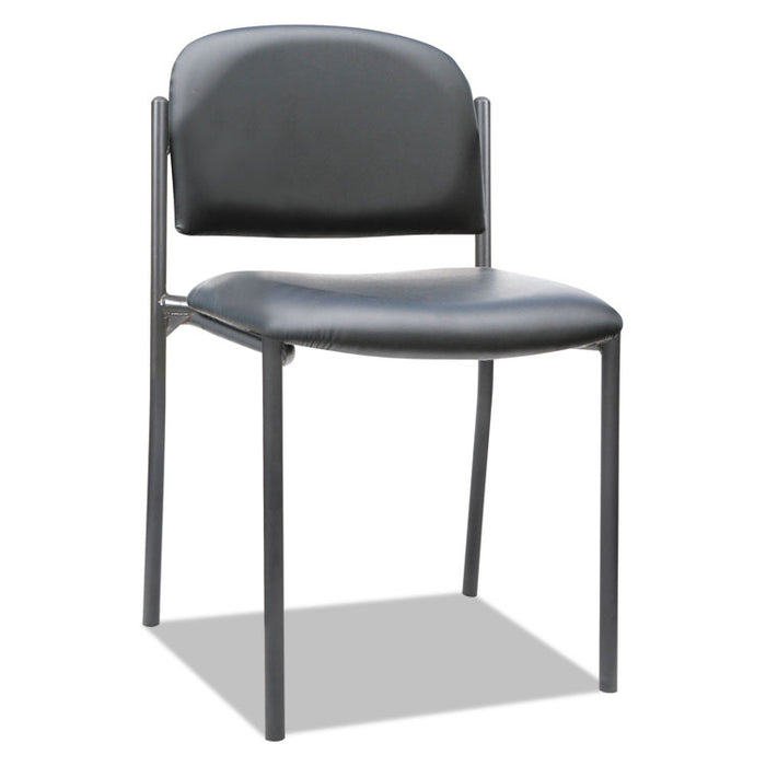Alera Sorrento Series Stacking Guest Chair, Armless, Black Seat/Black Back, Black Base, 2/Carton