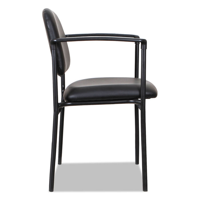 Alera Sorrento Series Stacking Guest Chair, Black Seat/Black Back, Black Base, 2/Carton