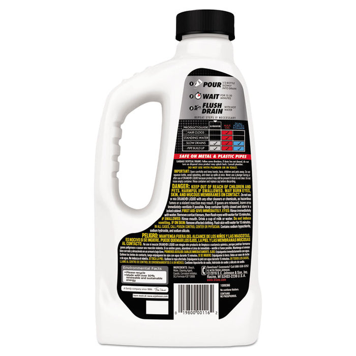 Liquid Drain Cleaner, 32oz Safety Cap Bottle