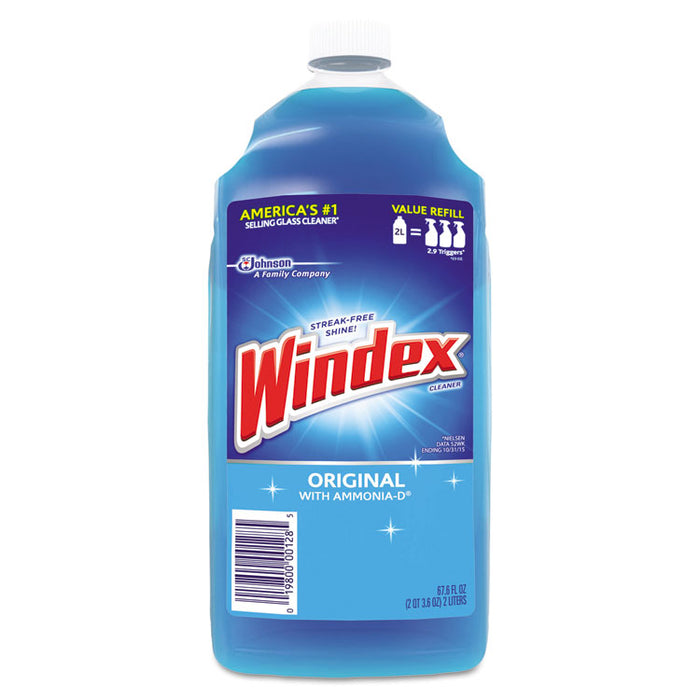 Glass Cleaner with Ammonia-D, 67.6 oz Refill, 6/Carton