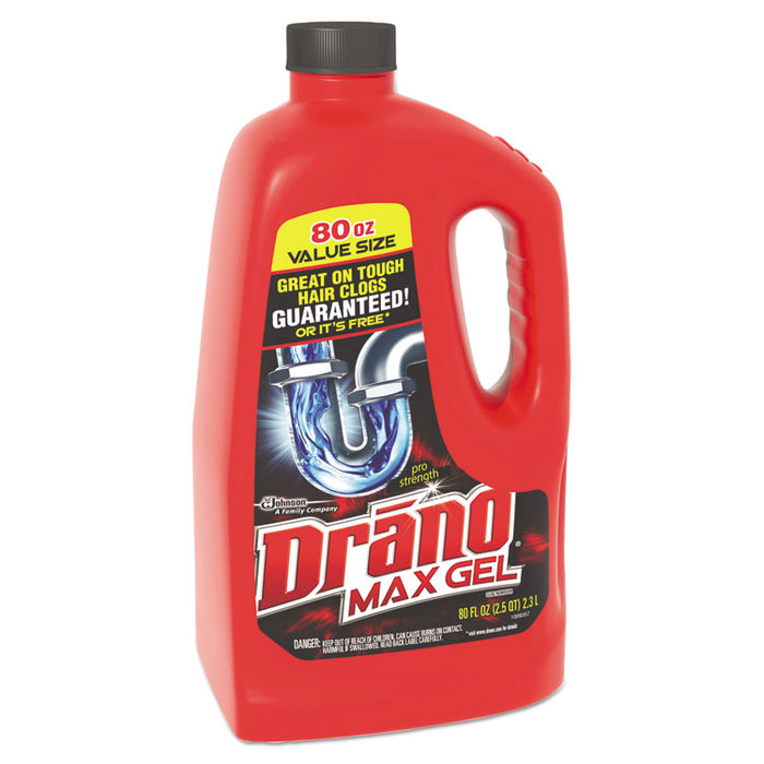 Max Gel Clog Remover, 2.5qt Bottle, 6/Carton