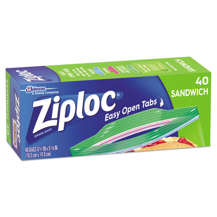 Resealable Sandwich Bags, 1.2 mil, 6.5" x 5.88", Clear, 480/Carton