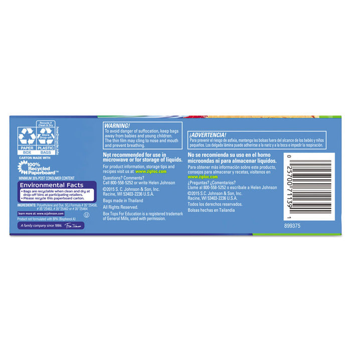 Resealable Sandwich Bags, 1.2 mil, 6.5" x 5.88", Clear, 40/Box