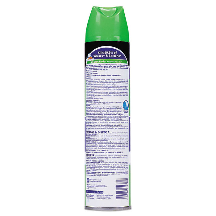 Disinfectant Restroom Cleaner, Clean Fresh Scent, 25 oz Aerosol Can, 12/Carton
