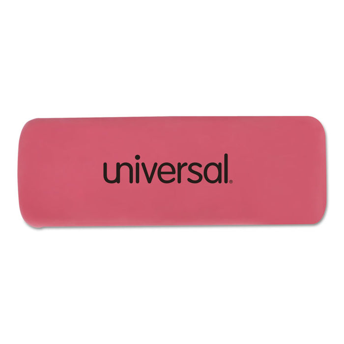 Bevel Block Erasers, For Pencil Marks, Slanted-Edge Rectangular Block, Large, Pink, 20/Pack
