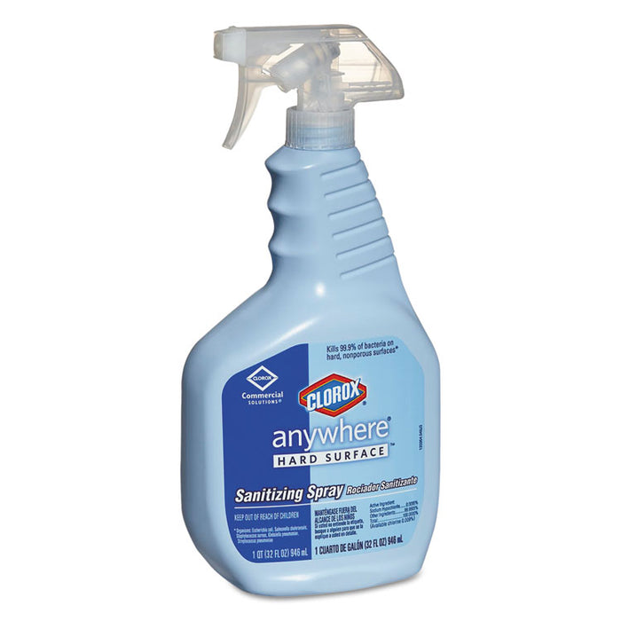Anywhere Hard Surface Sanitizing Spray, 32 oz Spray Bottle, 12/Carton