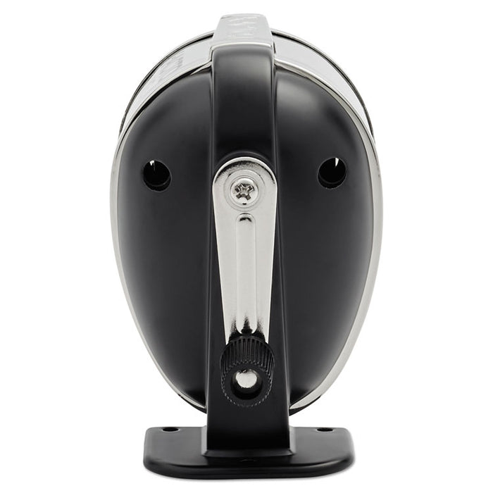 KS Manual Classroom Pencil Sharpener, Table/Wall-Mount Design, Manually-Powered, 2.75 x 4.75 x 4.25, Black/Nickel