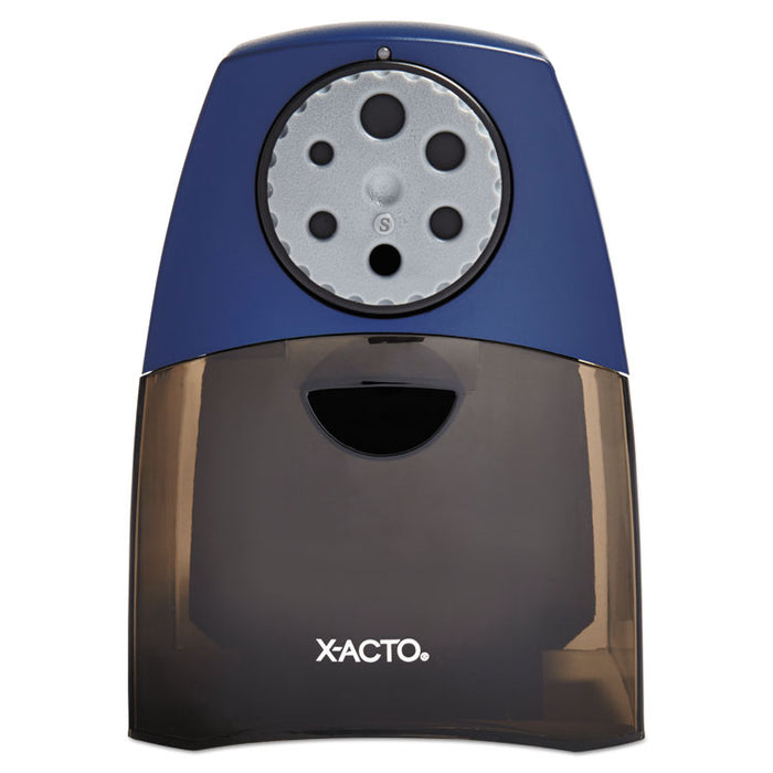 TeacherPro Classroom Electric Pencil Sharpener, AC-Powered, 5.75" x 8.5" x 8", Blue