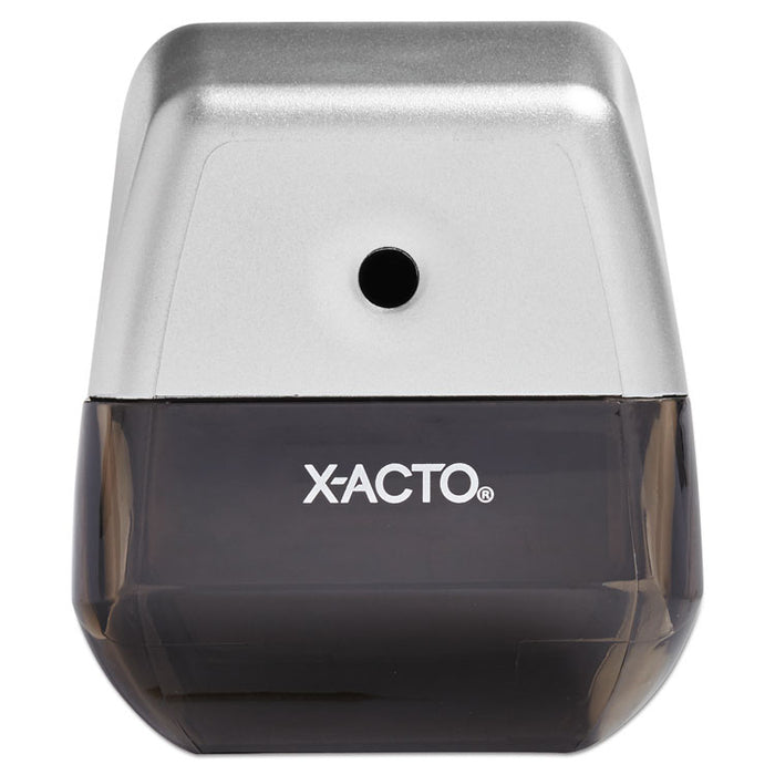 Helix Office Electric Pencil Sharpener, AC-Powered, 3" x 6.5" x 4.5", Silver/Black