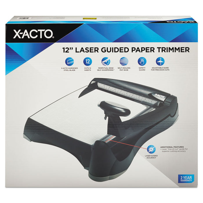 12-Sheet Laser Guillotine Trimmer, 12" Cut Length, Plastic Base, 12 x 12