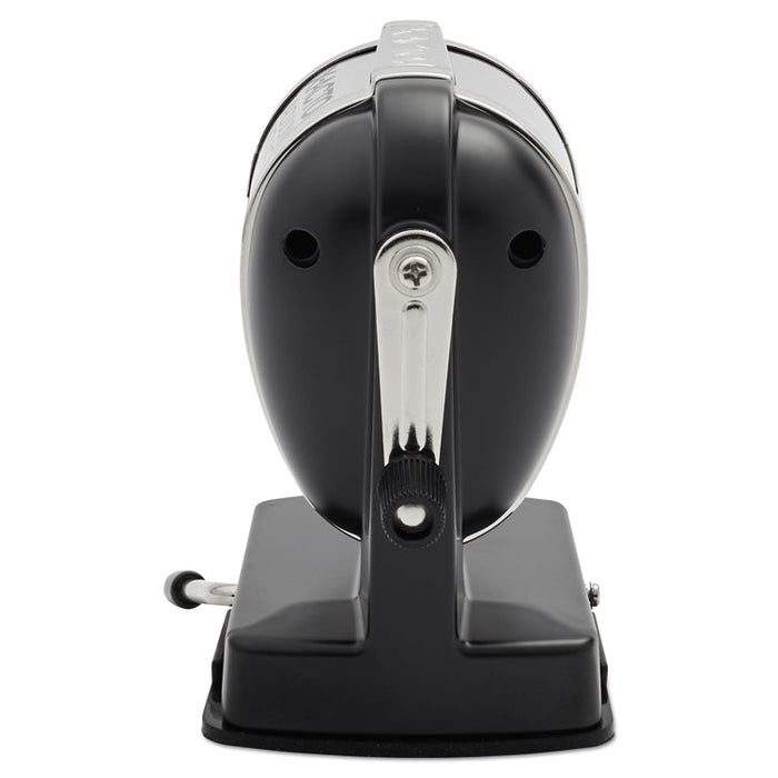 KS Manual Classroom Pencil Sharpener, Vacuum-Base, Manual, 4" x 5.5" x 5.5", Black/Nickel