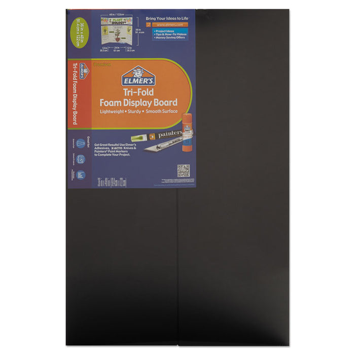 CFC-Free Polystyrene Foam Premium Display Board, 24 x 36, Black, 12/Carton