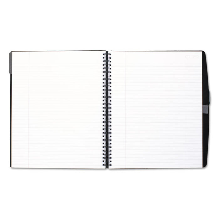 Accents Notebook, Wide/Legal Rule, Black/Silver Cover, 11 x 8.88, 100 Sheets