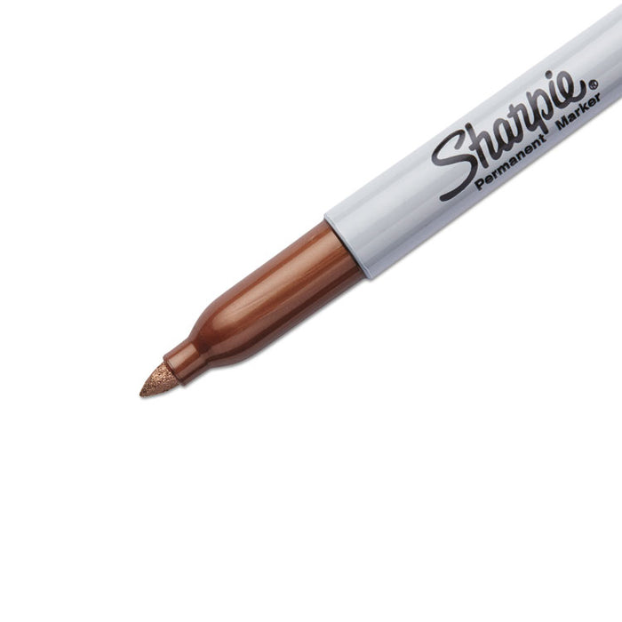 Metallic Fine Point Permanent Markers, Bullet Tip, Bronze