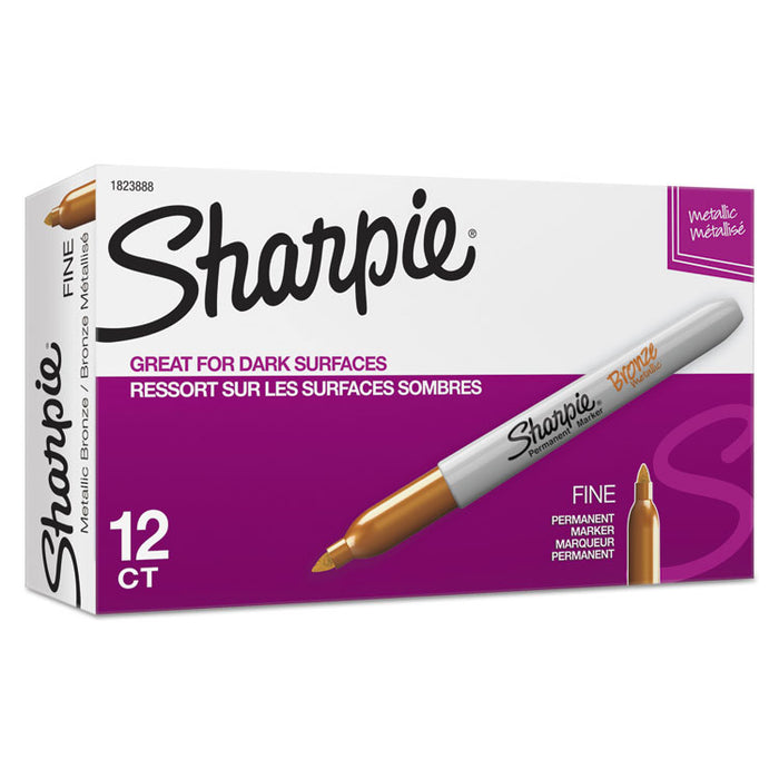 Metallic Fine Point Permanent Markers, Bullet Tip, Bronze