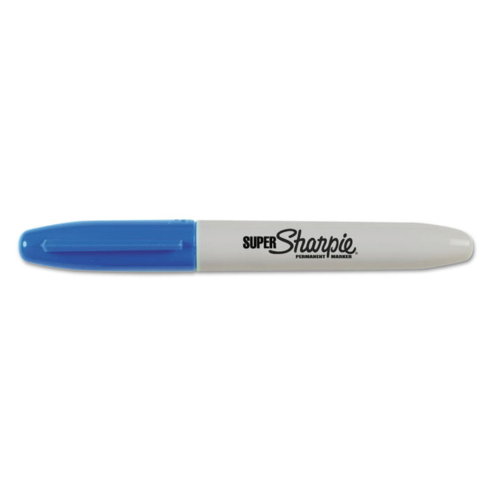 Super Permanent Marker, Fine Bullet Tip, Blue, Dozen