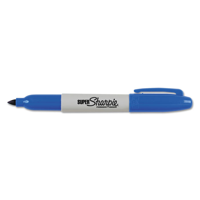 Super Permanent Marker, Fine Bullet Tip, Blue, Dozen