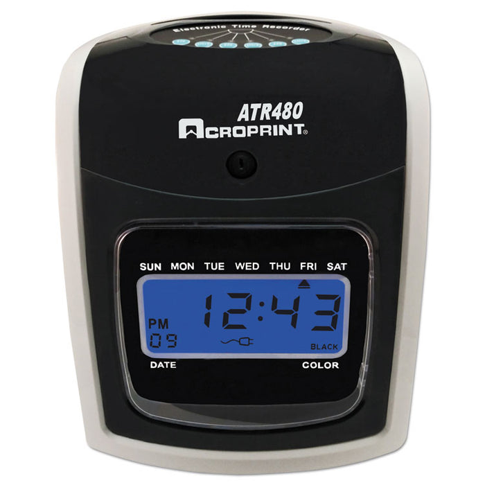 ATR480 Time Clock Bundle, LCD, Automatic, White/Charcoal