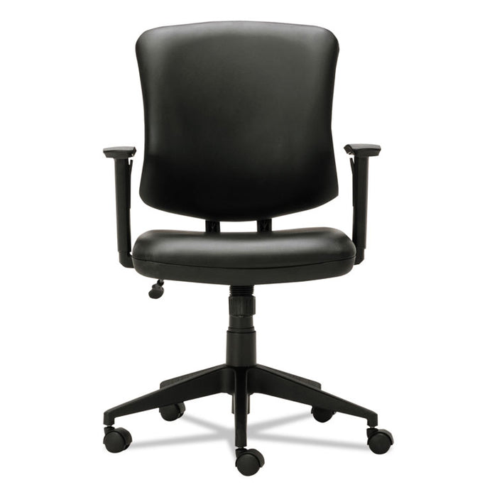 Alera Everyday Task Office Chair, Bonded Leather Seat/Back, Supports Up to 275 lb, 17.6" to 21.5" Seat Height, Black