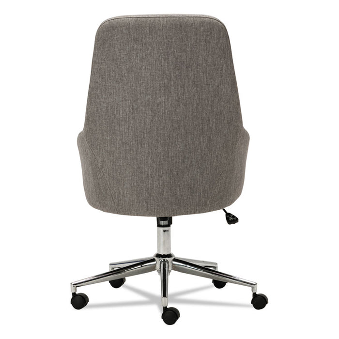 Alera Captain Series High-Back Chair, Supports up to 275 lbs., Gray Tweed Seat/Gray Tweed Back, Chrome Base