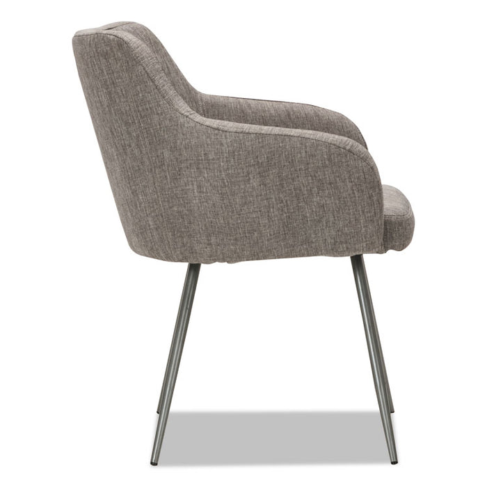 Alera Captain Series Guest Chair, 23.8" x 24.6" x 30.1", Gray Tweed Seat/Back, Chrome Base