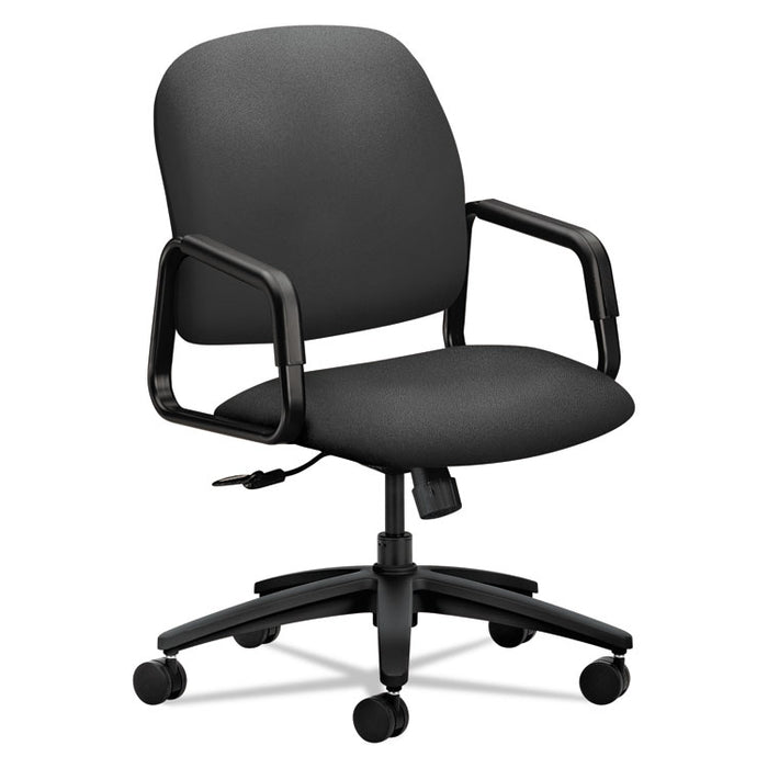 Solutions Seating 4000 Series Executive High-Back Chair, Supports up to 250 lbs., Iron Ore Seat, Iron Ore Back, Black Base