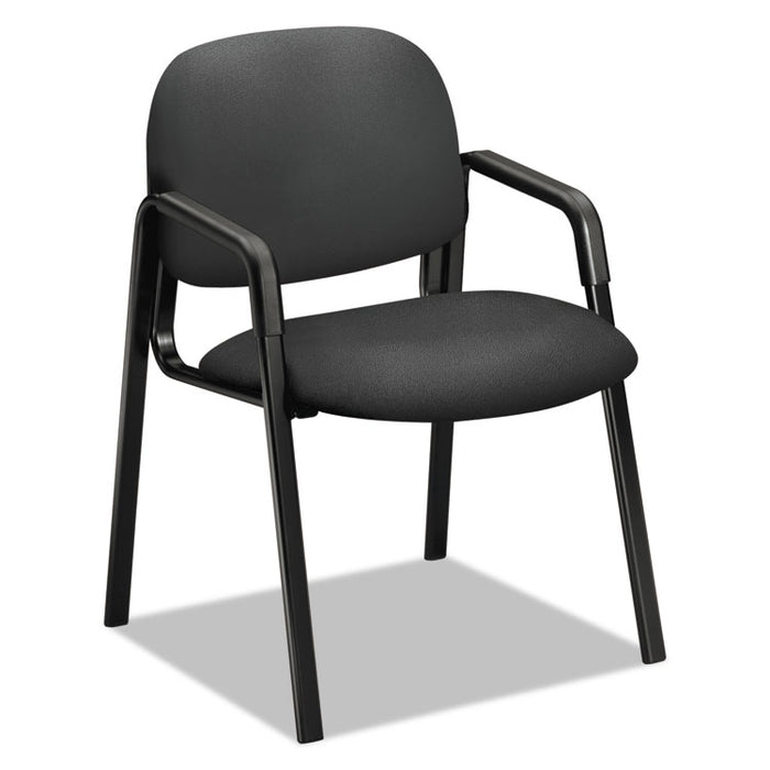 Solutions Seating 4000 Series Leg Base Guest Chair, 23.5" x 24.5" x 32", Iron Ore Seat/Back, Black Base
