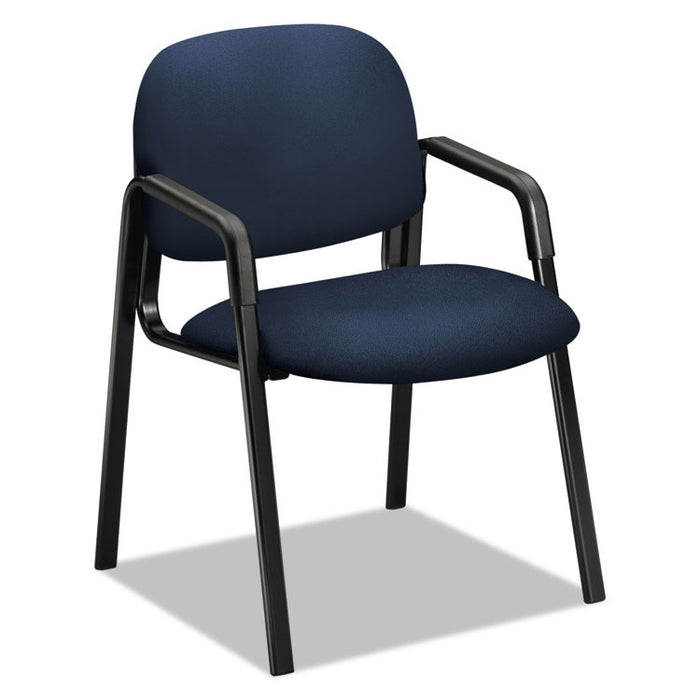 Solutions Seating 4000 Series Leg Base Guest Chair, 23.5" x 24.5" x 32", Navy Seat, Navy Back, Black Base