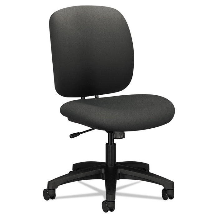 ComforTask Task Chair, Supports up to 300 lbs, Iron Ore Seat, Iron Ore Back, Black Base
