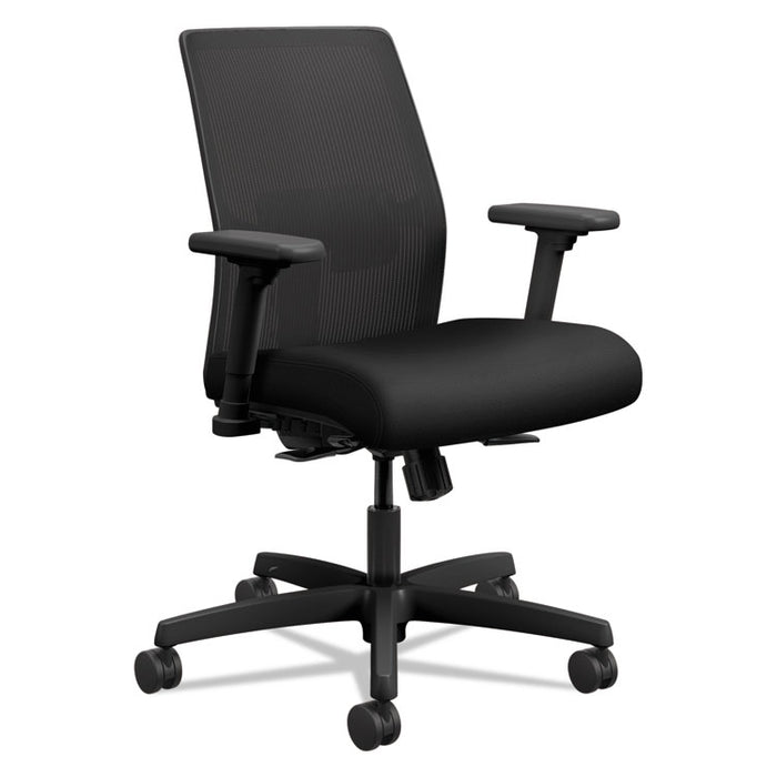Ignition 2.0 4-Way Stretch Low-Back Mesh Task Chair, Supports Up to 300 lb, 16.75" to 21.25" Seat Height, Black