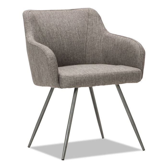 Alera Captain Series Guest Chair, 23.8" x 24.6" x 30.1", Gray Tweed Seat/Back, Chrome Base
