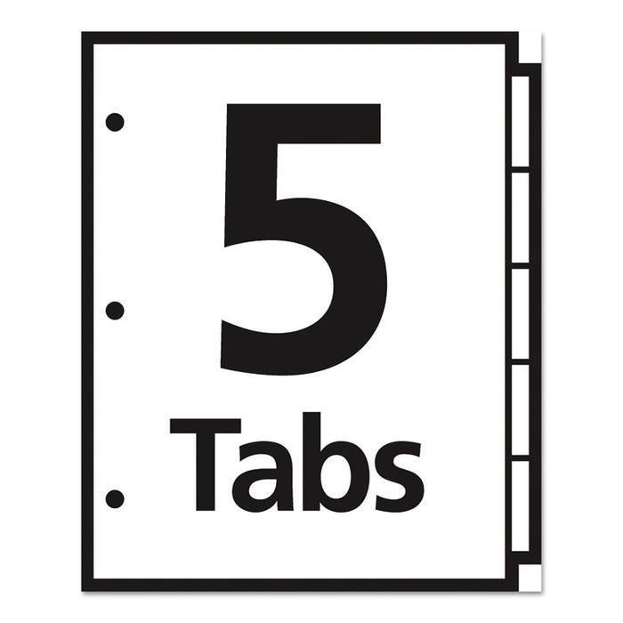 Table 'n Tabs Dividers, 5-Tab, 1 to 5, 11 x 8.5, White, 1 Set